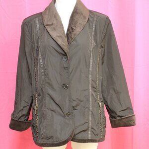 #561B Chico's Brown Jacket with Inner Lining Size 3 (16)
